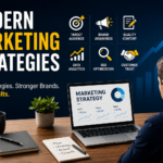 Modern digital marketing strategy and business growth illustration
