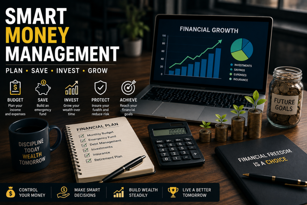 Businessman analyzing financial reports, investment portfolio, budgeting strategy, and stock market growth in a modern office