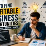 Entrepreneur researching profitable business opportunities and market demand