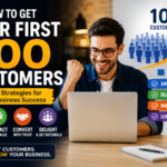 Small business owner planning strategies to get the first 100 customers