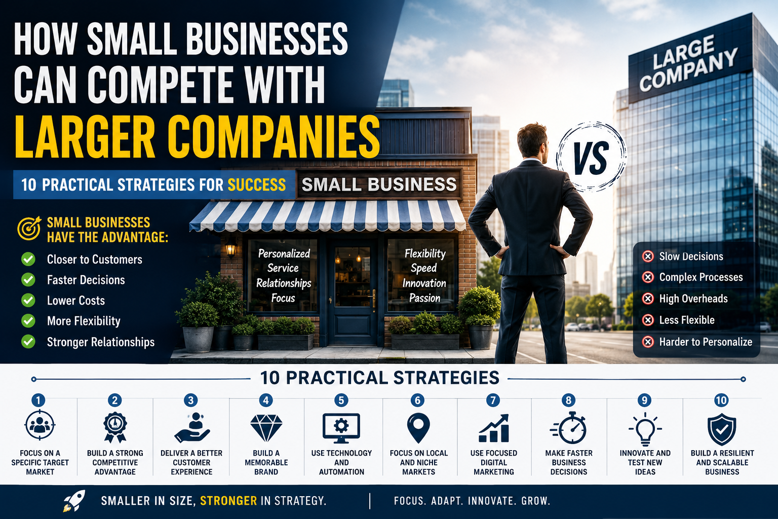 10 strategies small businesses can use to compete with larger companies
