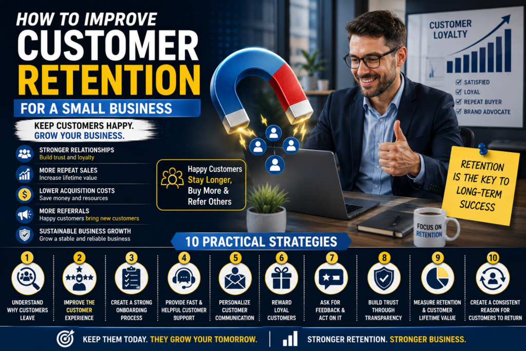 Small business improving customer retention and customer loyalty