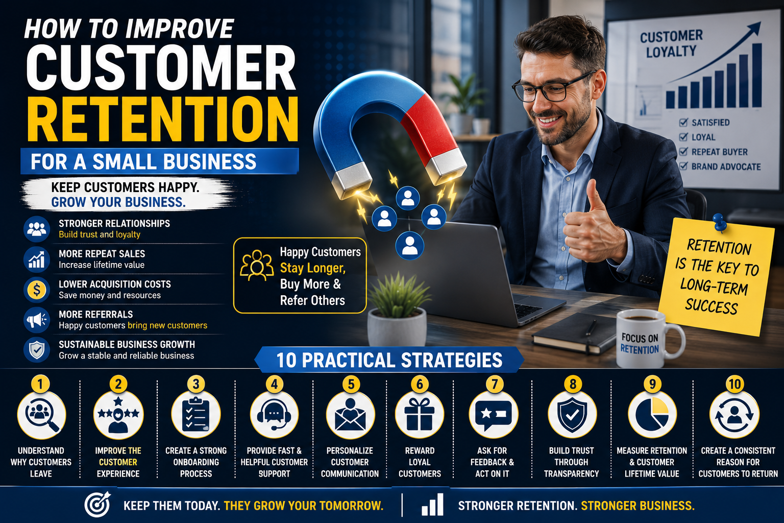Small business improving customer retention and customer loyalty