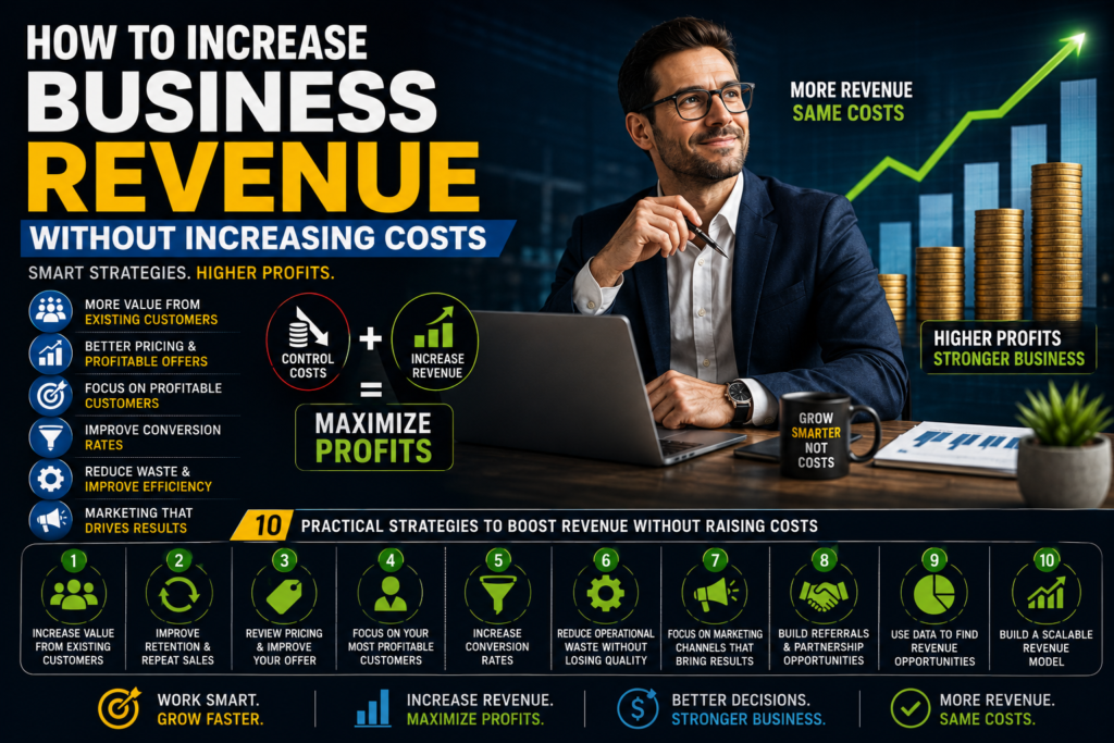 Strategies to increase business revenue without increasing costs