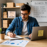 Entrepreneur starting a small business with limited money