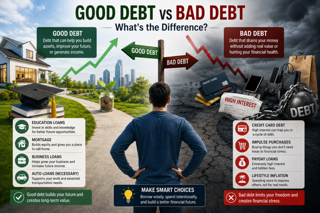 Good debt vs bad debt comparison
