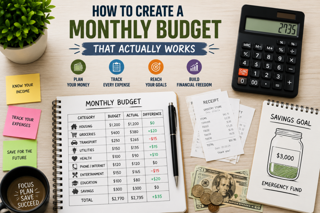 How to Create a Monthly Budget That Actually Works